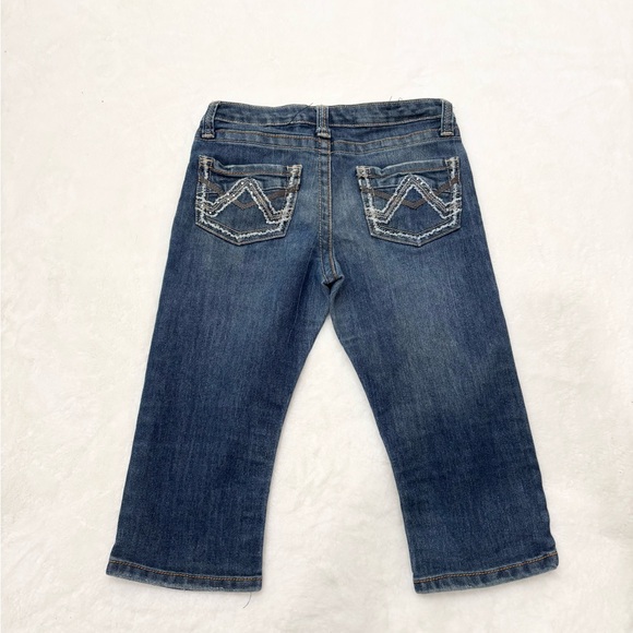 5/$15 MUST BUNDLE Karma Blue Y2K Women's Blue Cropped Jeans - Picture 3 of 6